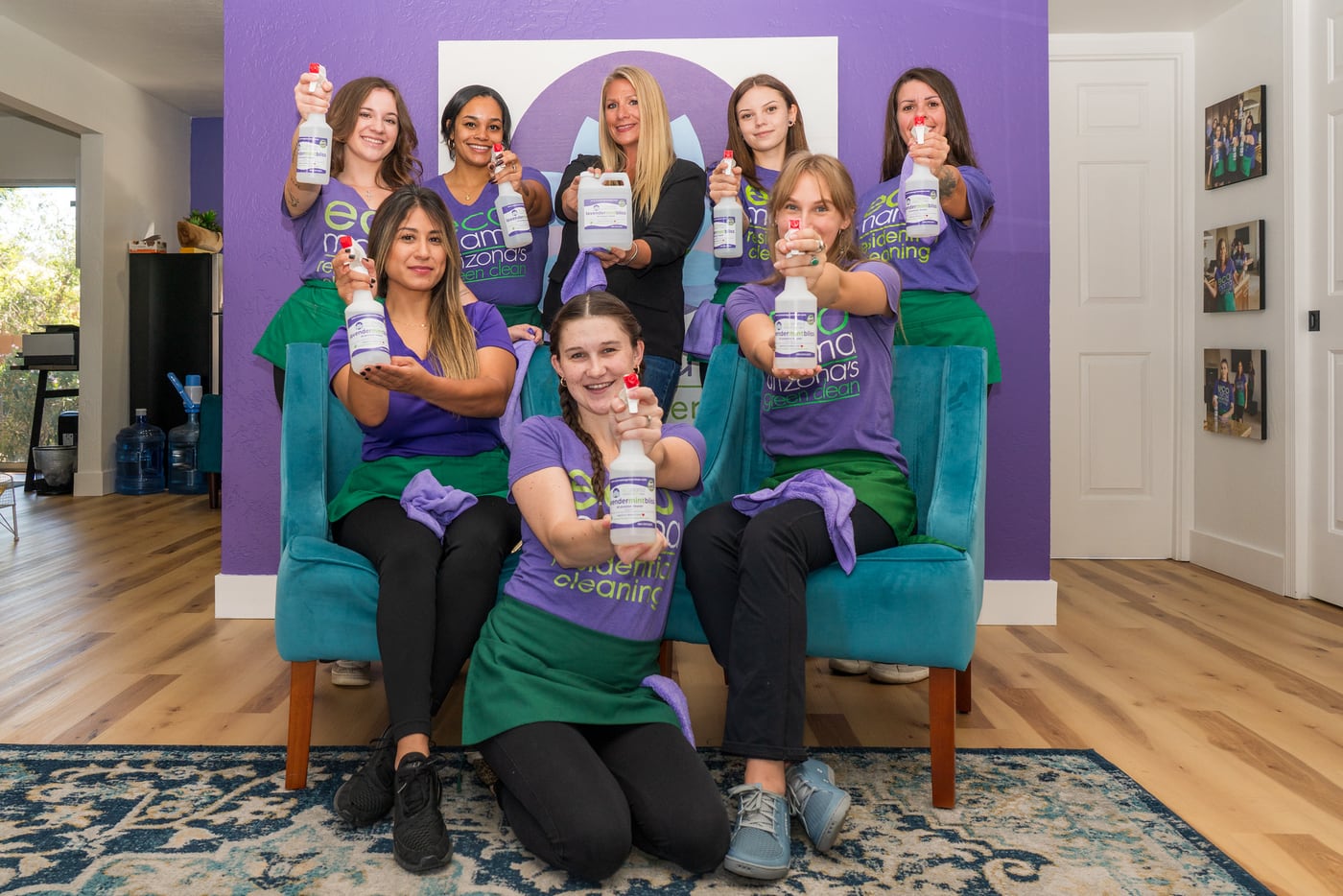Eco Mama Green Clean team arriving to clean with Lavender Mint Bliss