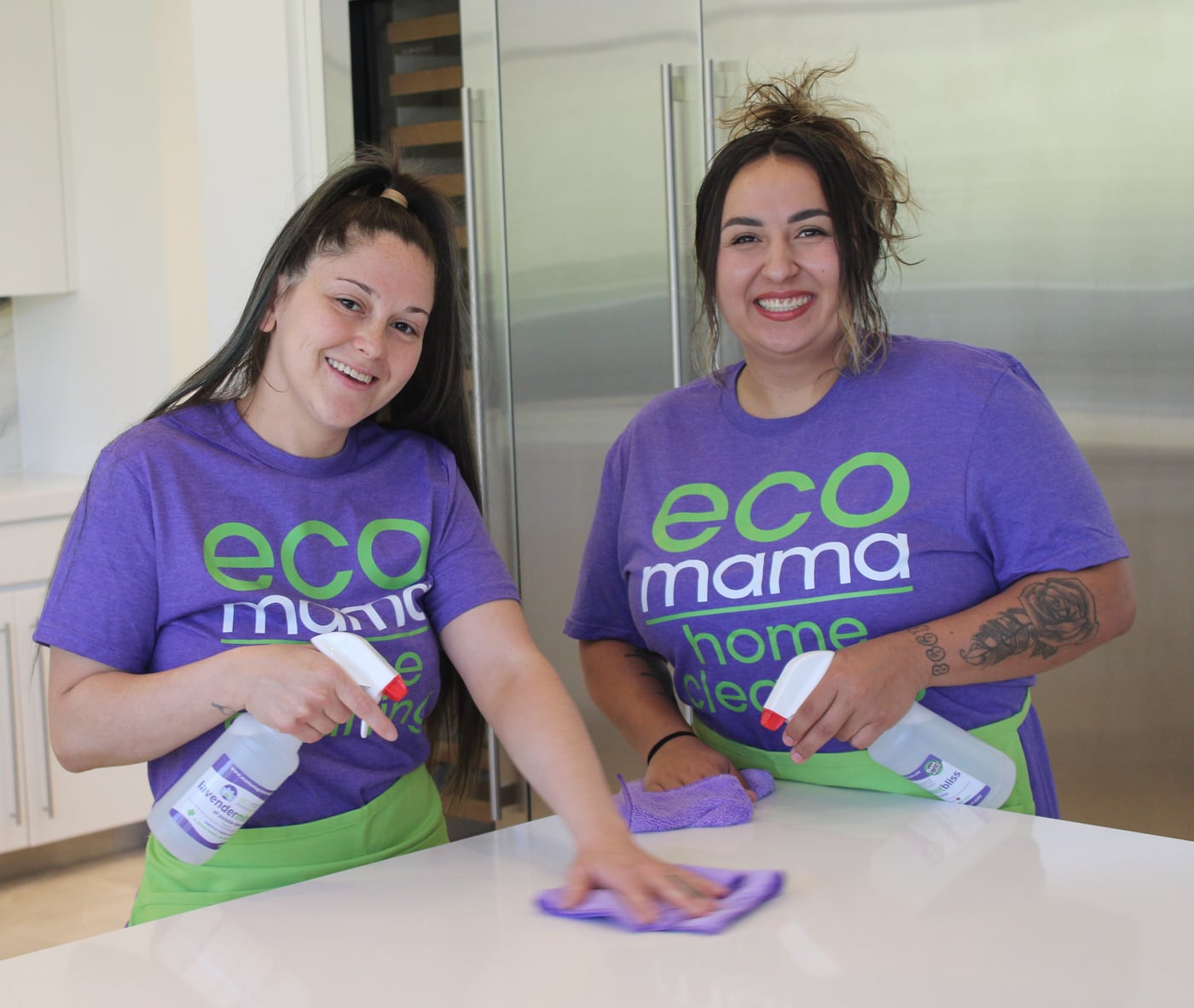 Eco Mama's in-house Lavender Mint Bliss natural cleaning product bottle